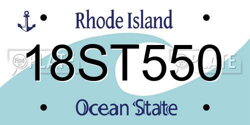 18ST550 Rhode Island License Plate