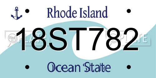 18ST782 Rhode Island License Plate