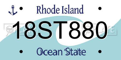 18ST880 Rhode Island License Plate