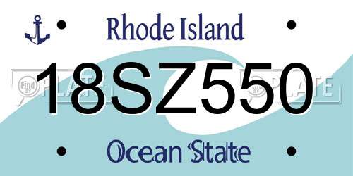 18SZ550 Rhode Island License Plate
