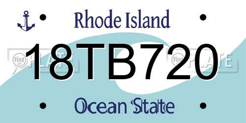18TB720 Rhode Island License Plate