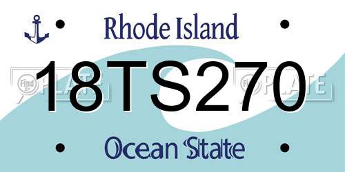 18TS270 Rhode Island License Plate