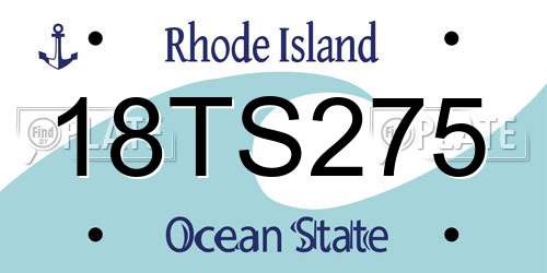 18TS275 Rhode Island License Plate