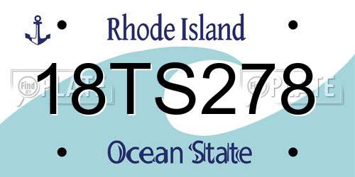 18TS278 Rhode Island License Plate