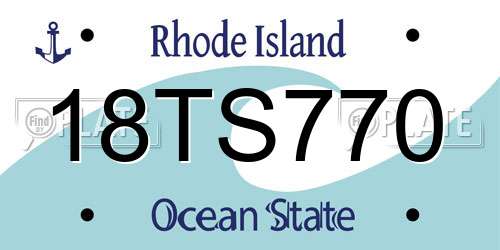 18TS770 Rhode Island License Plate