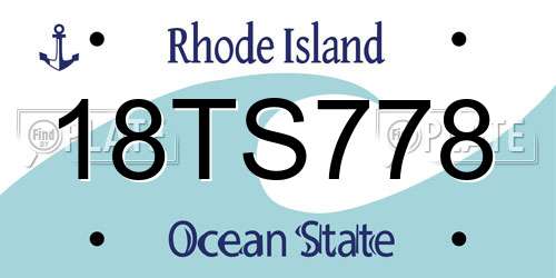 18TS778 Rhode Island License Plate