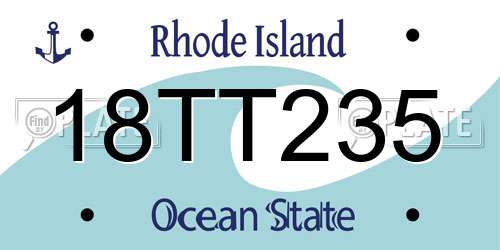 18TT235 Rhode Island License Plate