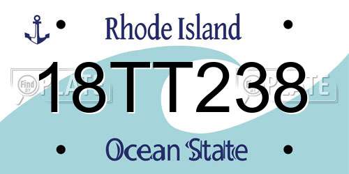 18TT238 Rhode Island License Plate