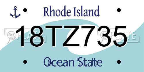 18TZ735 Rhode Island License Plate