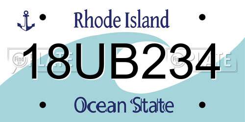 18UB234 Rhode Island License Plate