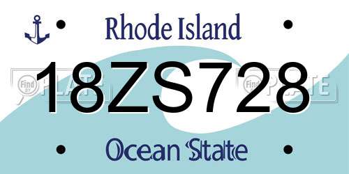 18ZS728 Rhode Island License Plate