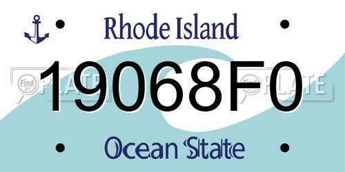 19068F0 Rhode Island License Plate