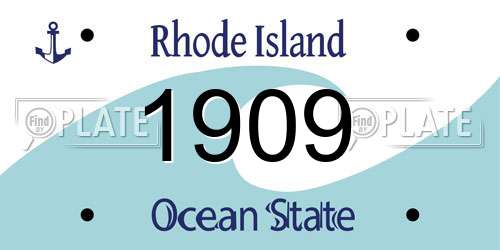 1909 Rhode Island License Plate