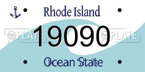 19090 Rhode Island License Plate
