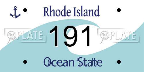 191 Rhode Island License Plate
