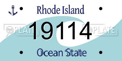19114 Rhode Island License Plate