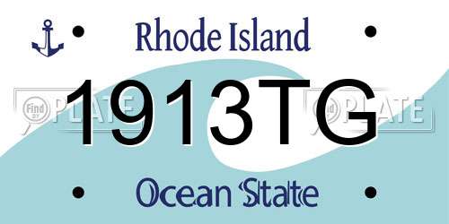 1913TG Rhode Island License Plate