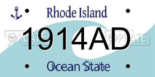 1914AD Rhode Island License Plate