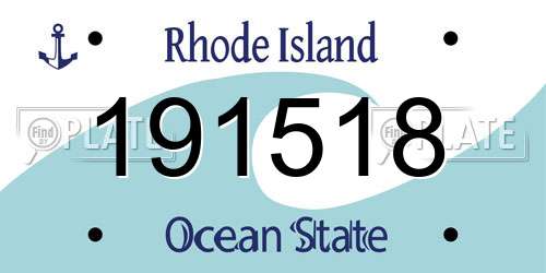 191518 Rhode Island License Plate