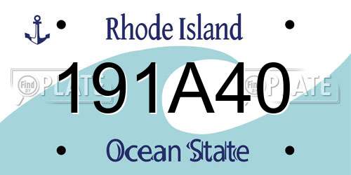 191A40 Rhode Island License Plate