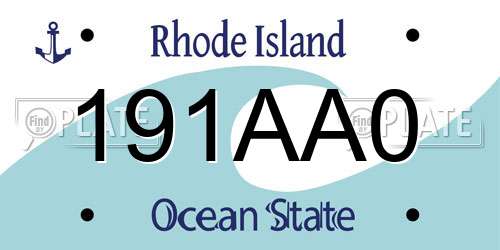 191AA0 Rhode Island License Plate