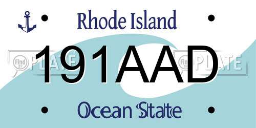 191AAD Rhode Island License Plate
