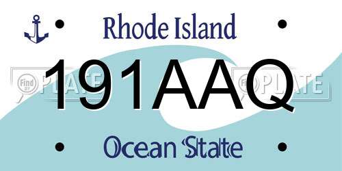 191AAQ Rhode Island License Plate