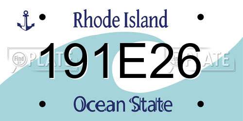 191E26 Rhode Island License Plate