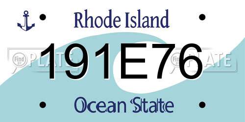 191E76 Rhode Island License Plate