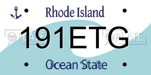 191ETG Rhode Island License Plate