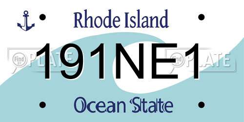 191NE1 Rhode Island License Plate