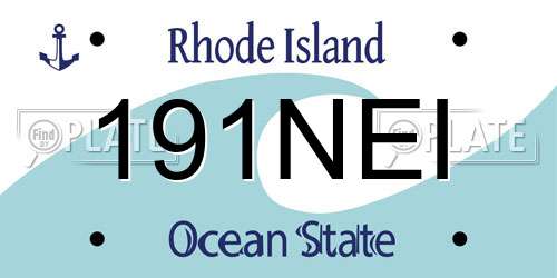 191NEI Rhode Island License Plate