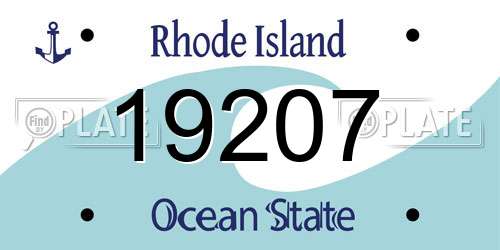 19207 Rhode Island License Plate