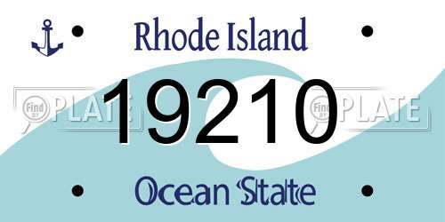 19210 Rhode Island License Plate