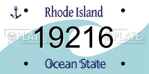 19216 Rhode Island License Plate