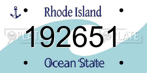 192651 Rhode Island License Plate