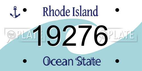 19276 Rhode Island License Plate