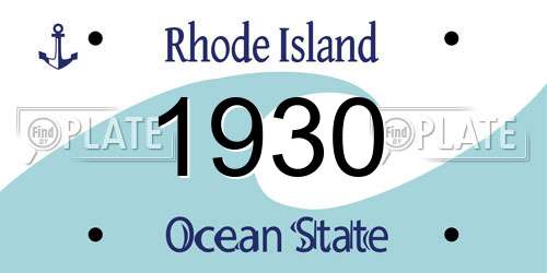 1930 Rhode Island License Plate