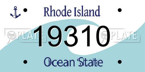 19310 Rhode Island License Plate