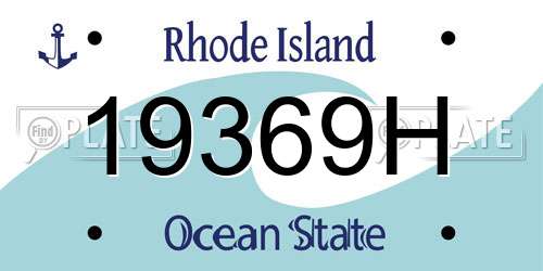 19369H Rhode Island License Plate