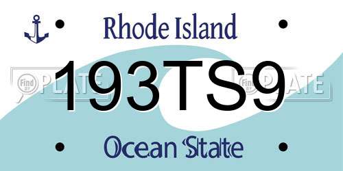 193TS9 Rhode Island License Plate