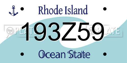193Z59 Rhode Island License Plate