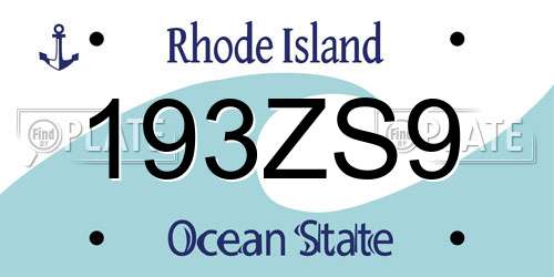 193ZS9 Rhode Island License Plate