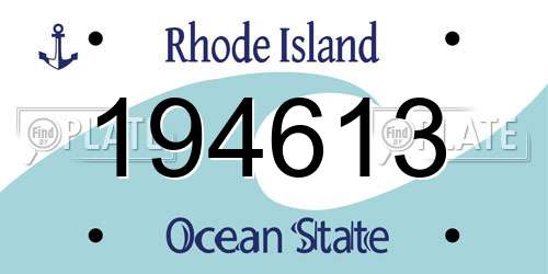 194613 Rhode Island License Plate