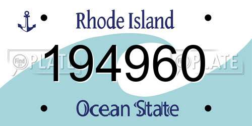 194960 Rhode Island License Plate