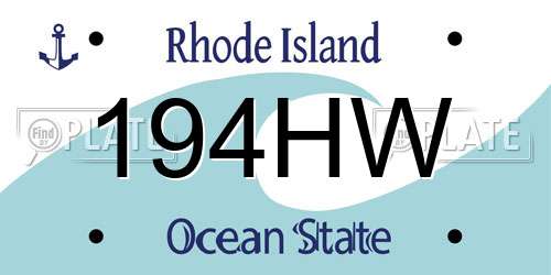 194HW Rhode Island License Plate