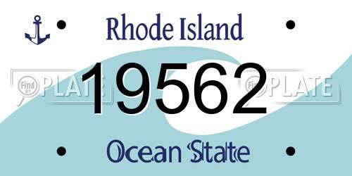 19562 Rhode Island License Plate