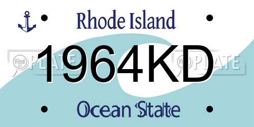 1964KD Rhode Island License Plate