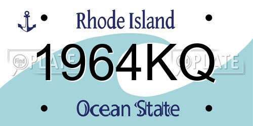 1964KQ Rhode Island License Plate