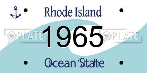 1965 Rhode Island License Plate